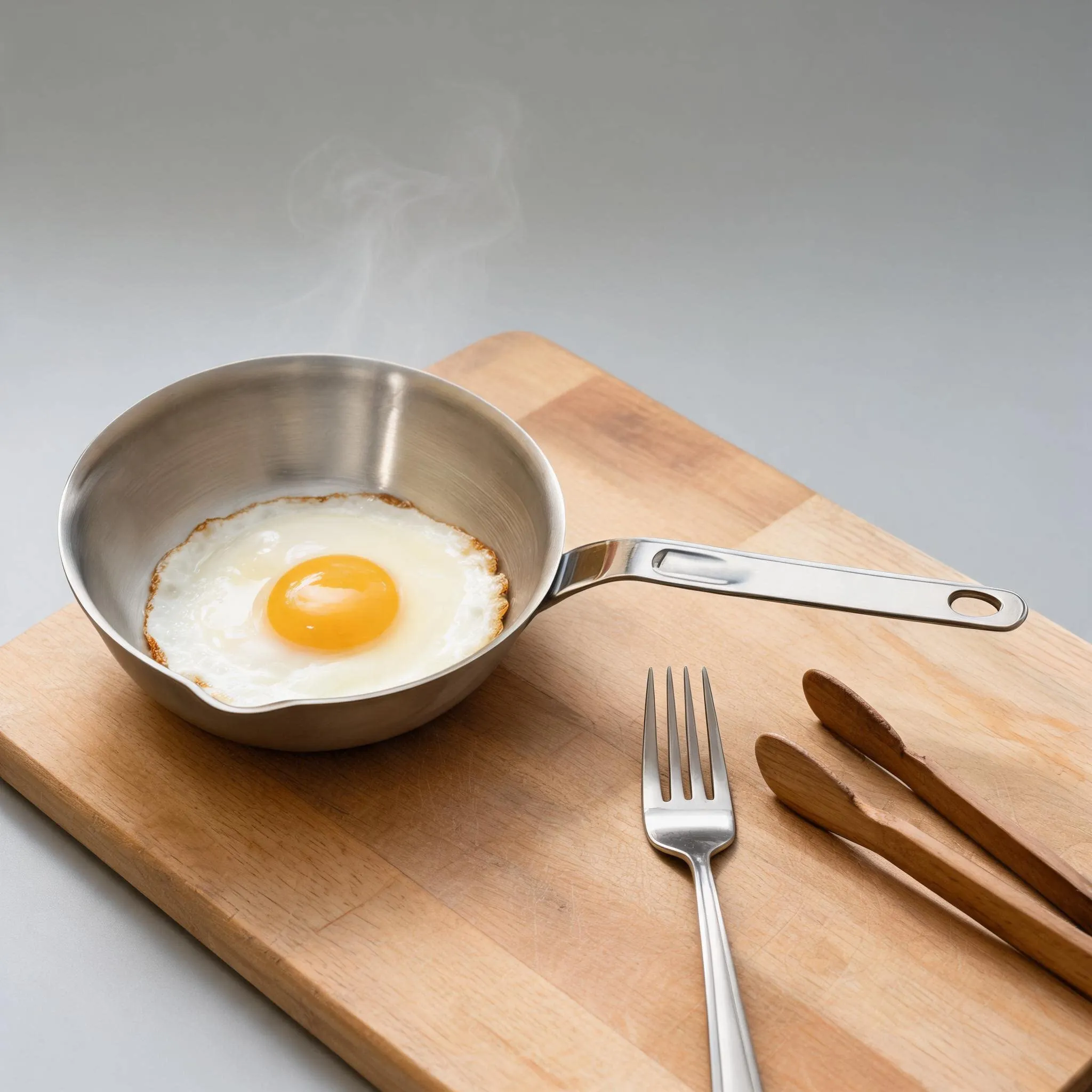 Frying Pan 12.8cm 316 Stainless Steel Material Three Layer Build for Consistent Heating on Induction Gas Electric Ranges