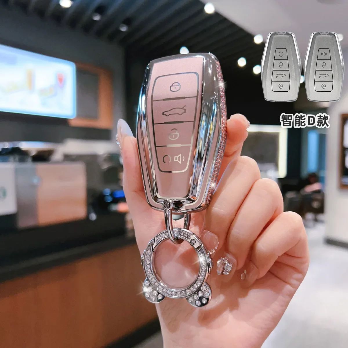 Diamant-Autoschlüsselhülle Schutzhülle für Geely Emgrand X7 EX7 Coolray 2019 Atlas Boyue NL3 GT GC9 Borui X50 X70 – Detail 12