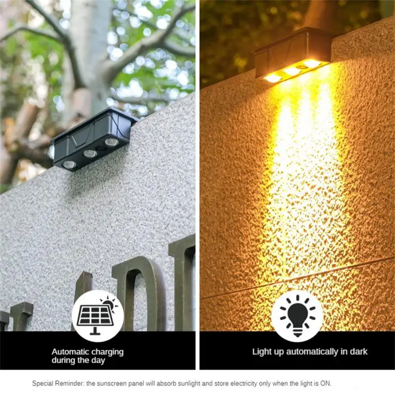 Solar Outdoor Wall Lamp Easy Installation High Quality Ambient Lighting Decorative Lamp Multi-functional Design Low Maintenance