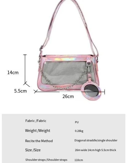 FOUR ONE Borsa a tracolla piccola quadrata trasparente da donna Spicy Wind Pain Sweet Cool Girl Heart_voghion.com