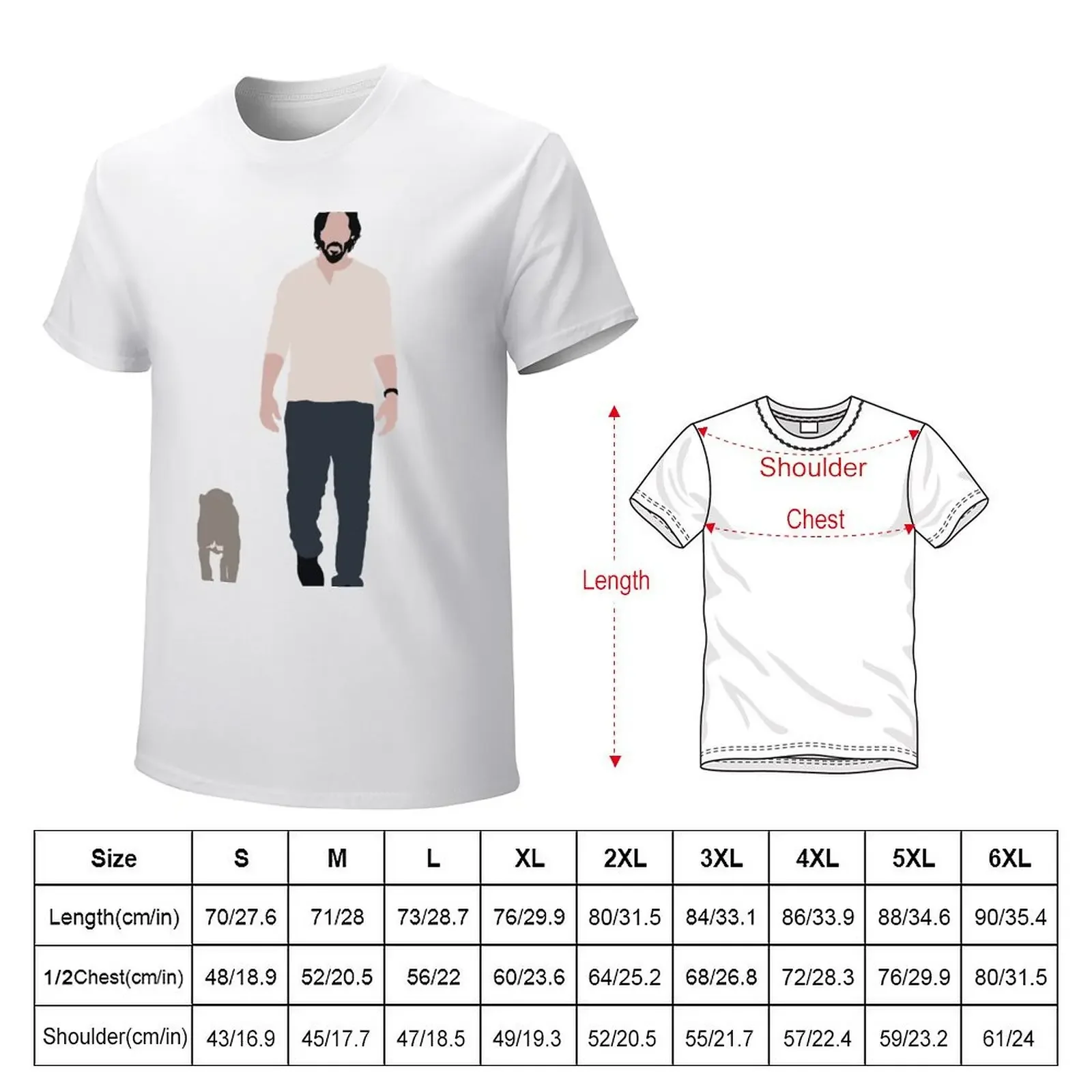 John Wick and his dog T-Shirt summer top Aesthetic clothing vintage t shirts t shirt for men