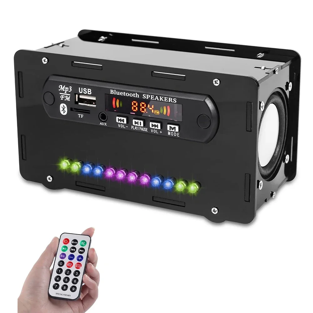 DIY Bluetooth-Compatible Speaker Kit LED FM Radio USB Mini Home Sound Amplifier with Digital Display Soldering Project Practice