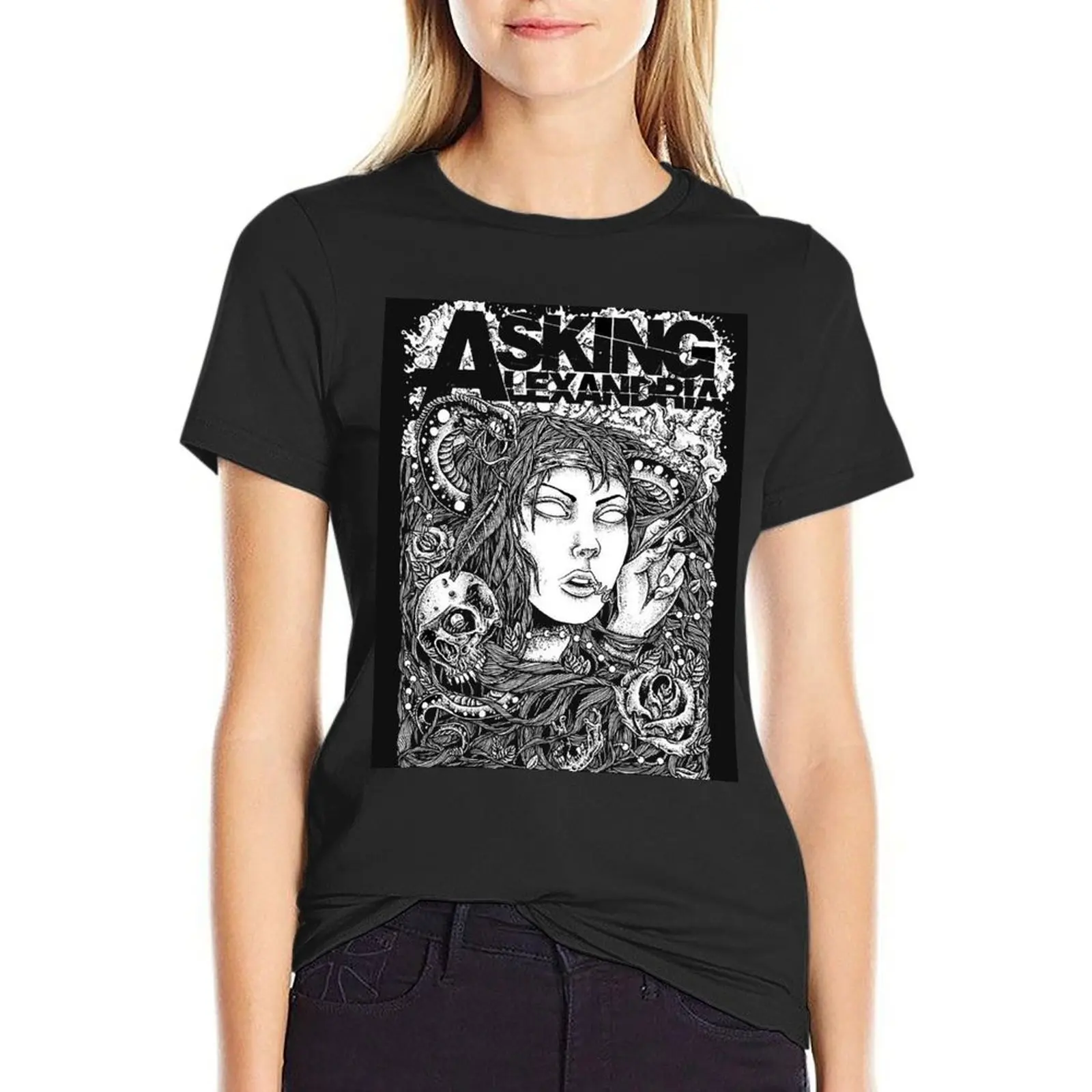 

Asking Alexandria T-Shirt shirts graphic tees anime clothes korean fashion summer clothes for Women