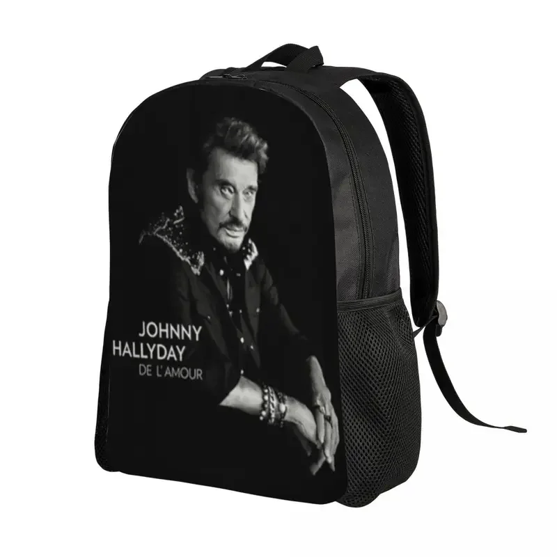 Sac à dos de voyage Johnny Hallyday personnalisé pour hommes et femmes, cartable pour ordinateur portable, sac à dos étudiant, collège mucisien français