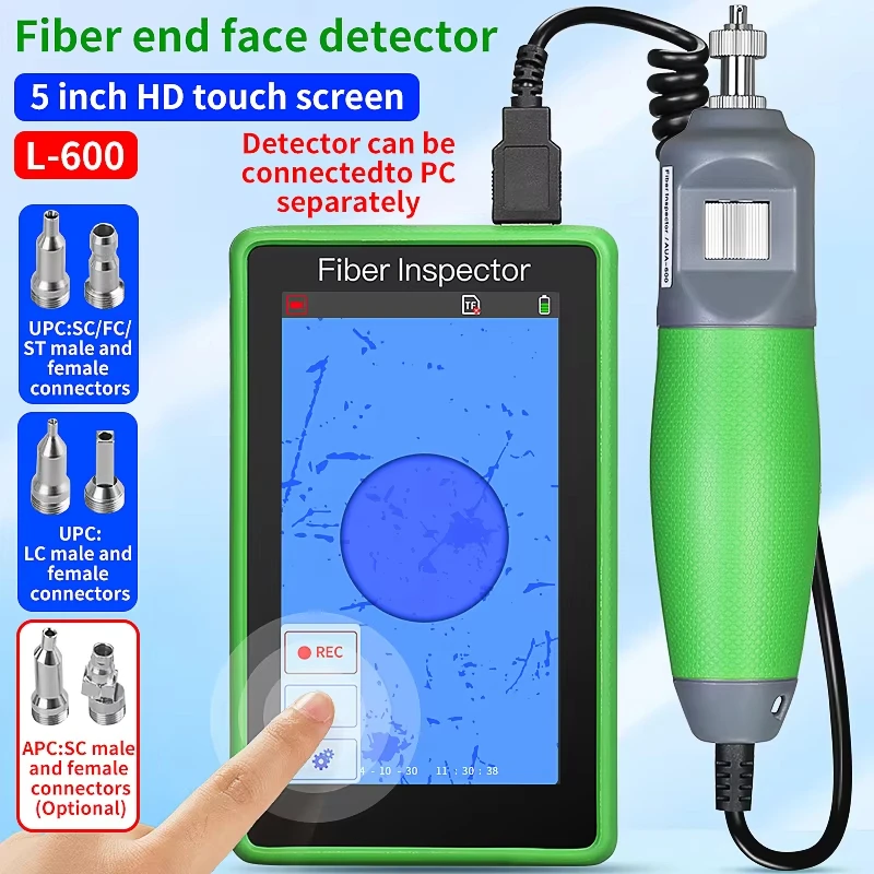 

COMPTYCO L-600 Inspection Fiber Video Probe Microscope Fiber Optic End Face Detector Display Optical Cleaning Tool UPC/APC