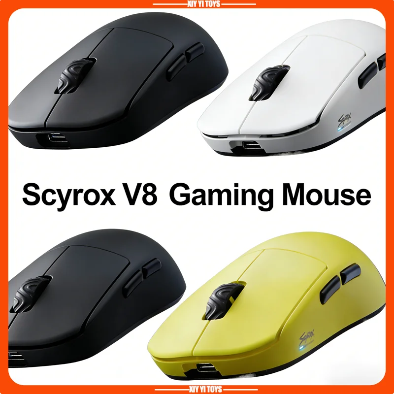 

Беспроводная игровая мышь Scyrox V8, легкая (36 г), с частотой опроса 8K, сенсором PAW3950, 3 режимами, эргономичная, для FPS и киберспорта