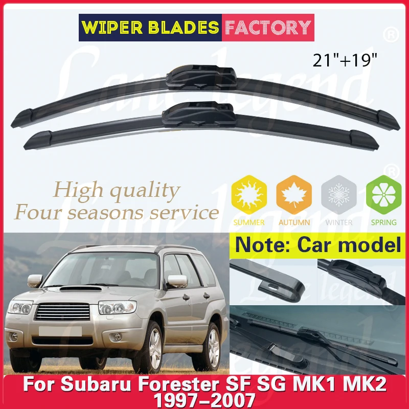 

For Subaru Forester SF SG MK1 MK2 1997 - 2007 Wiper Front Wiper Blades Windshield Windscreen Front Window Car Rain Brush 21"+19"