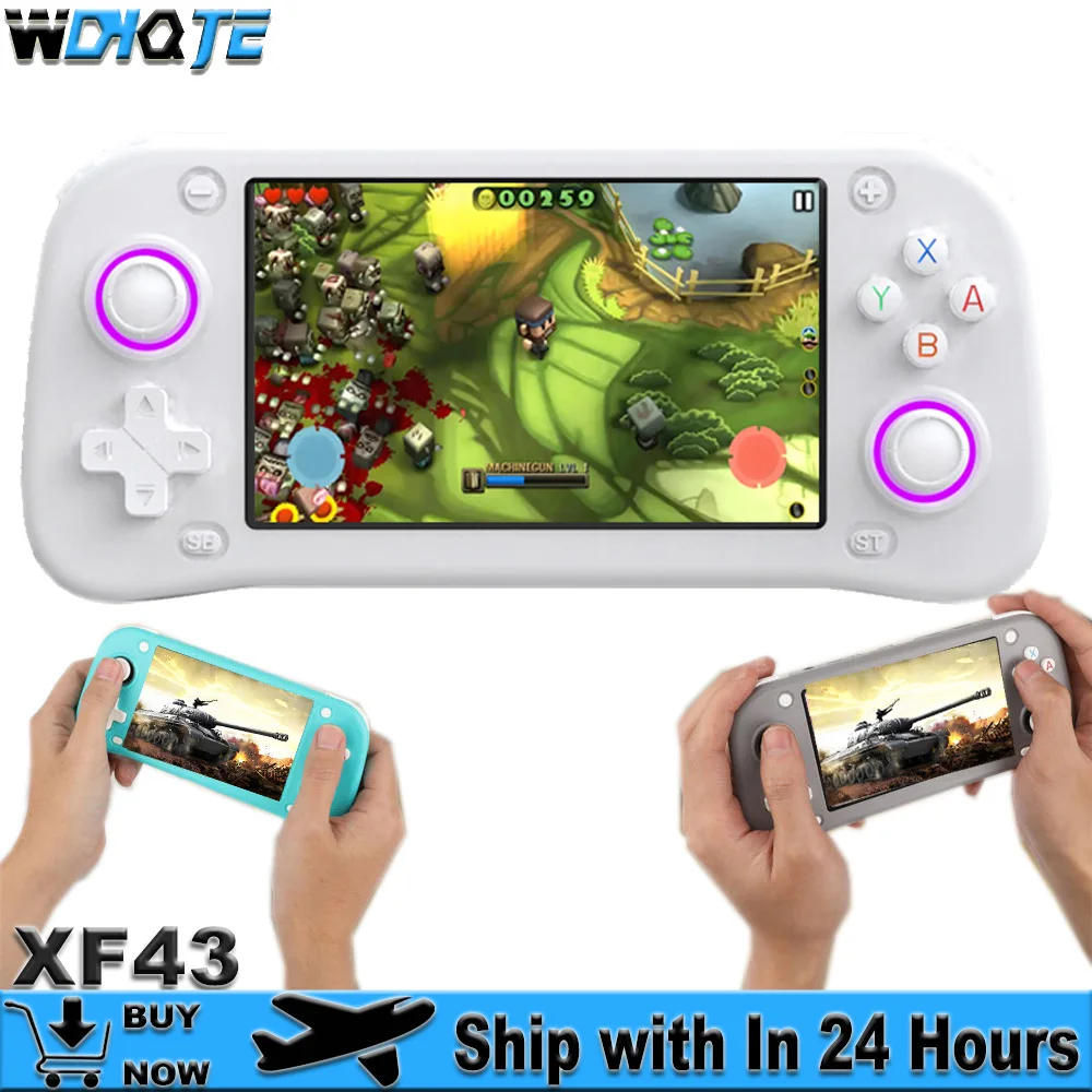 

Handheld Video Game Console XF43 Retro Linux System 4.3 Inch IPS Screen Portable Pocket Video Player 64G 128GB Games Kid Gift