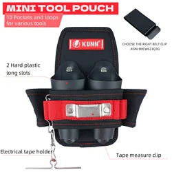 KUNN Small Tool Pouch with Belt Clip,Mini Work Tool Organizer Holder