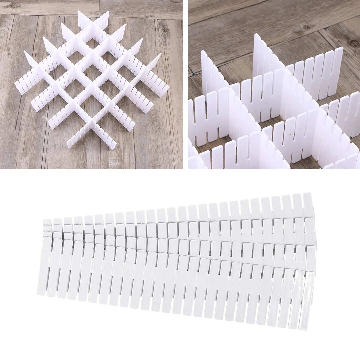 

8 pcs Adjustable Drawer Dividers Grey 32.2X7Cm Pp Material Cutlery Divider For Kitchen Bathroom Bedroom Organizer Drawer
