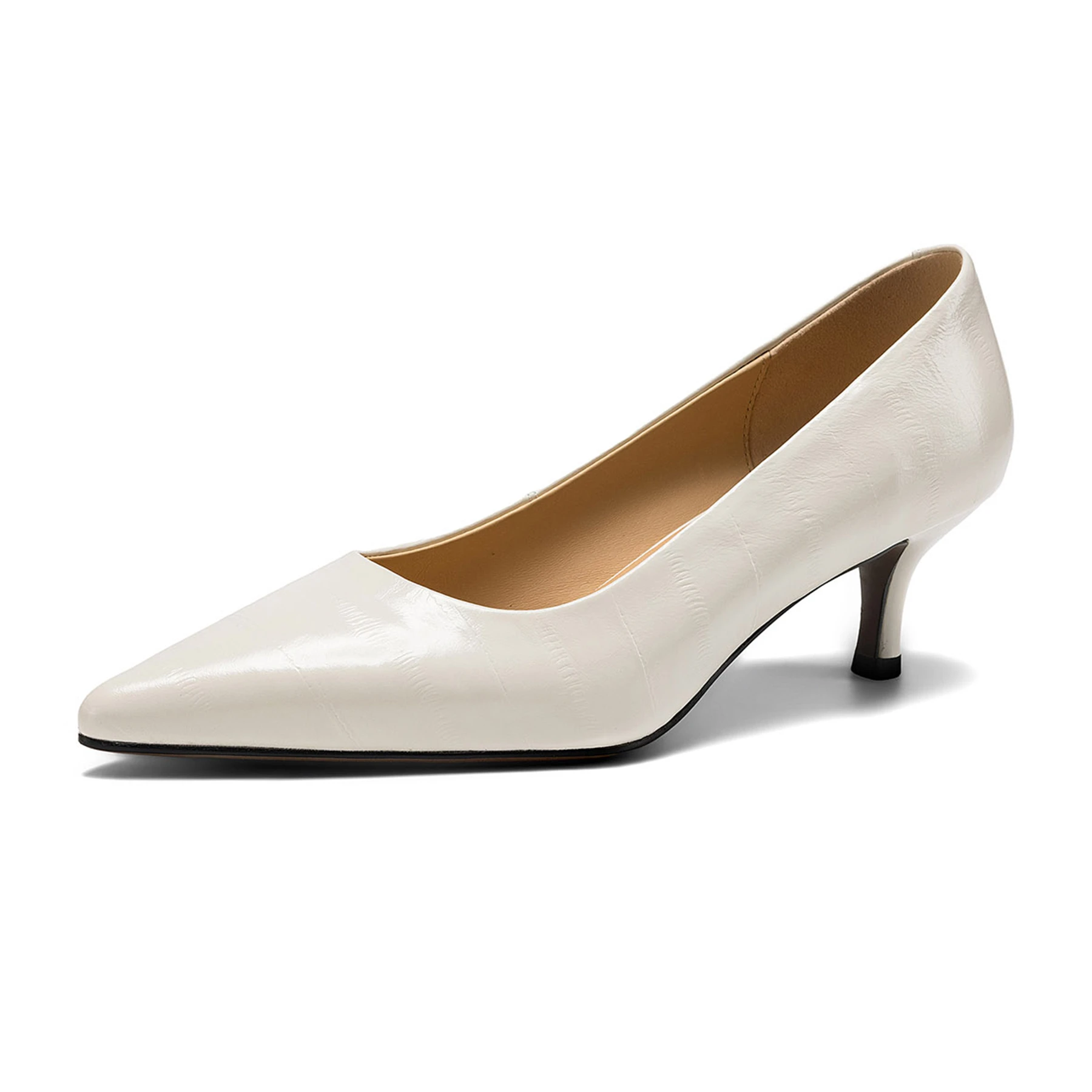 Krazing Pot Cow Skin Pointed Toe High Heels Shallow Spring Autumn Shoes Dating Party Elegant Wedding Concise Brand Women Pumps