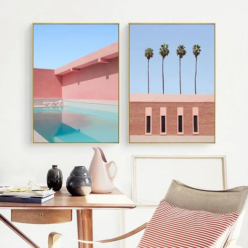 2023 بساطتها الشعبية الدوبامين معكرون اللون بناء المشارك قماش اللوحة والمطبوعات جدار صورة فنية لغرفة ديكور المنزل هدية