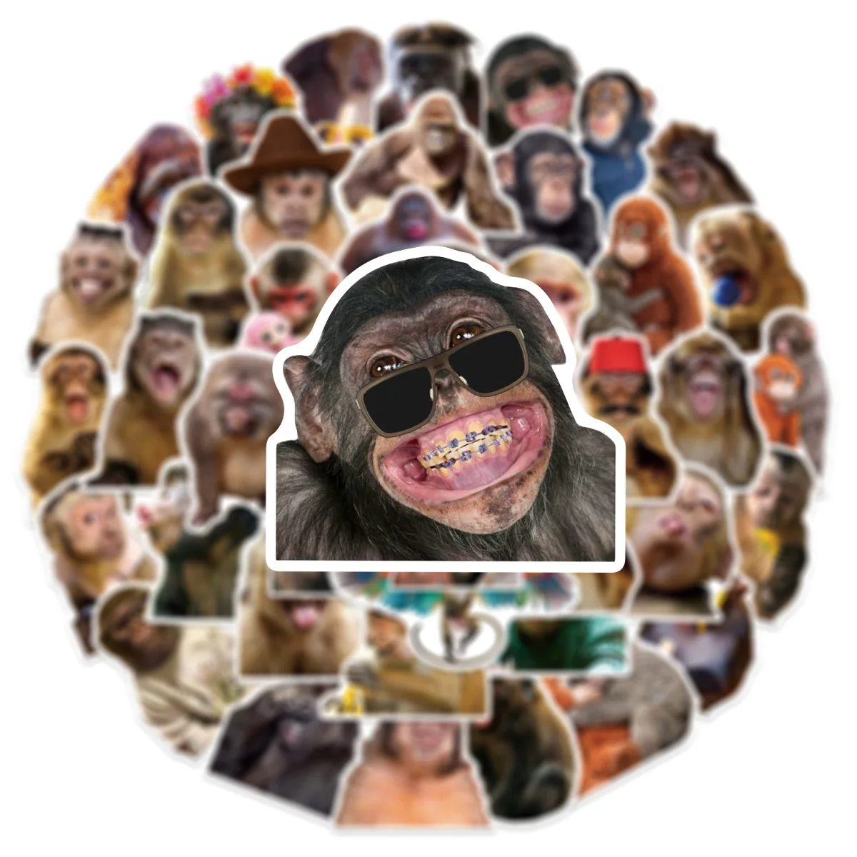 

50PCS Funny Monkey MEME Stickers Graffiti Decorative Laptop Water Cup Phone Case iPad Skateboard Waterproof Stickers Kids Toy