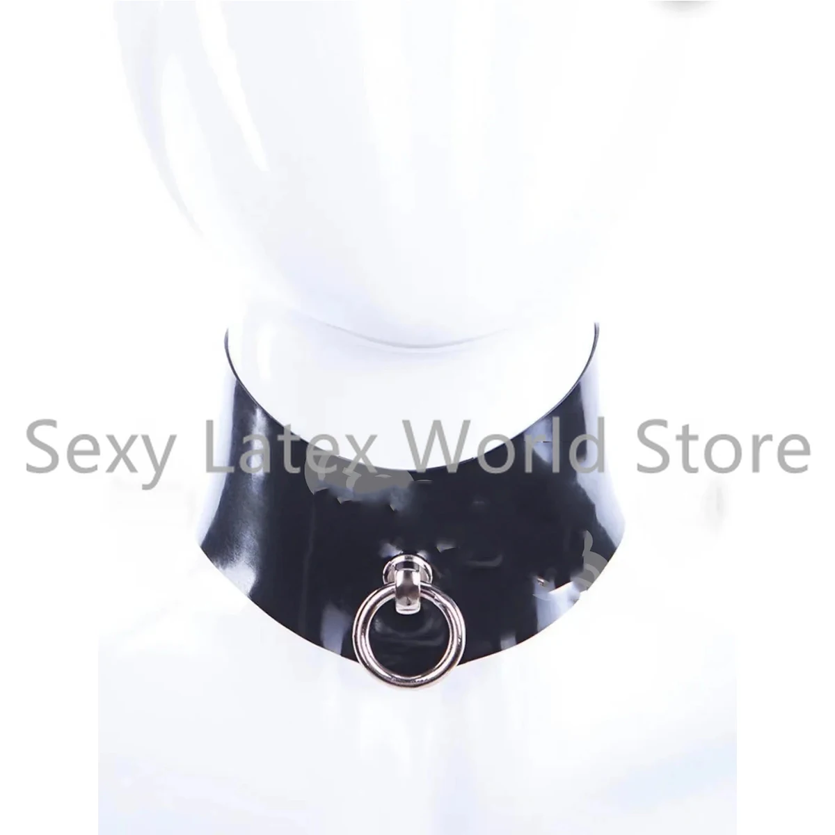 

0.8mm Natural Latex Rubber Gummi Black Neck Chain Role Play Special Occasion Metal Decoration Comfortable