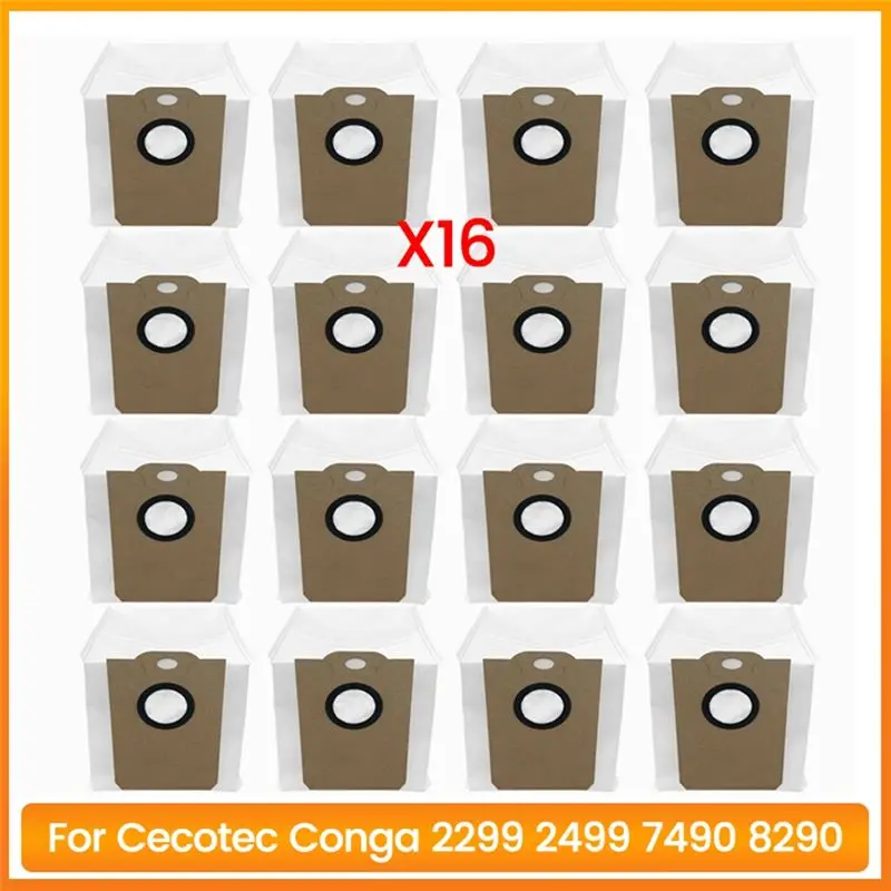 A98E-16PCS Vacuum Cleaner Dust Bag Set For Cecotec Conga 2299 2499 7490 8290 Vacuum Cleaner Accessories Replacement