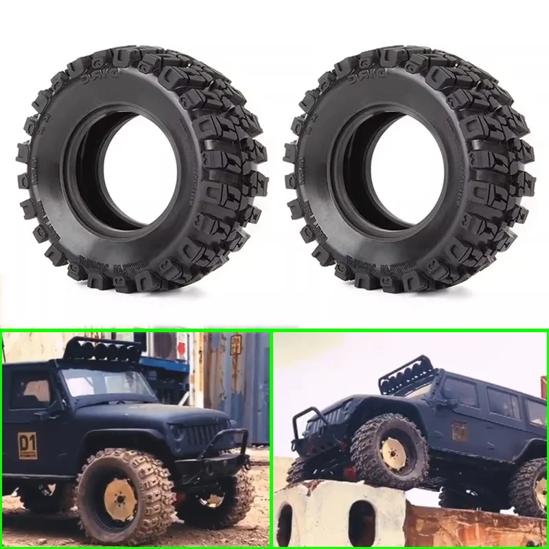 

2Pcs 3.2 Inch Rubber Tire Climbing Wheel for 1/8 1/10 RC Crawler Car Traxxas TRX4 Defender AXIAL SCX10 RC4WD D90 Wraith Km Parts