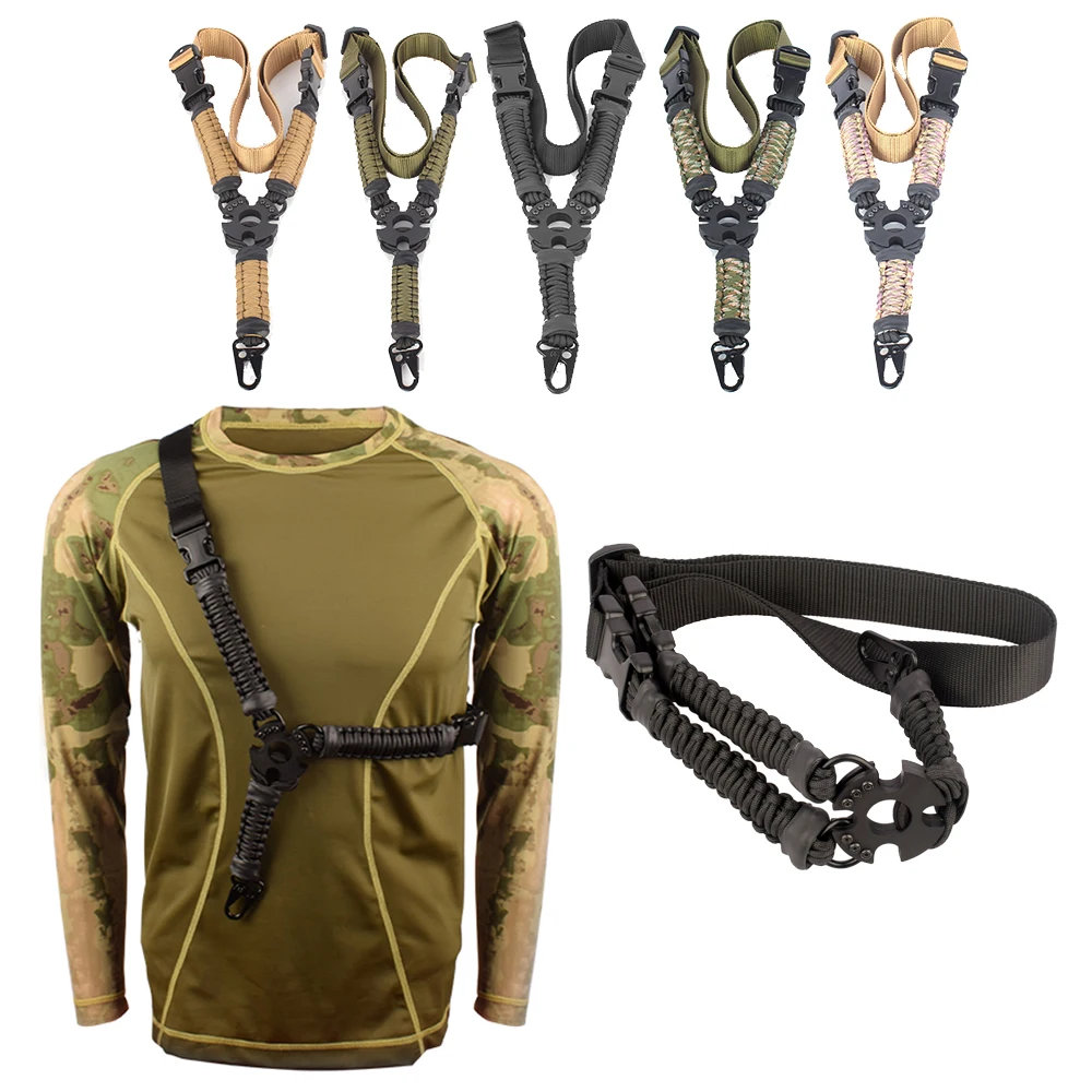 Hunting Sniper 1 Point Gun Sling Stronger Quick Release Tactical Bungee Rifle Belt QD Buckle Carbine M4 AR15 Accessories