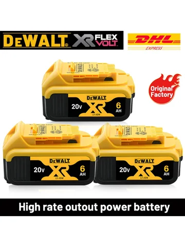 Original DEWALT battery，20V,，6AH， rechargeable lithium-ion battery， DCB115， DCB118,，Dewalt tool battery, dewalt ，DCB1104 charger
