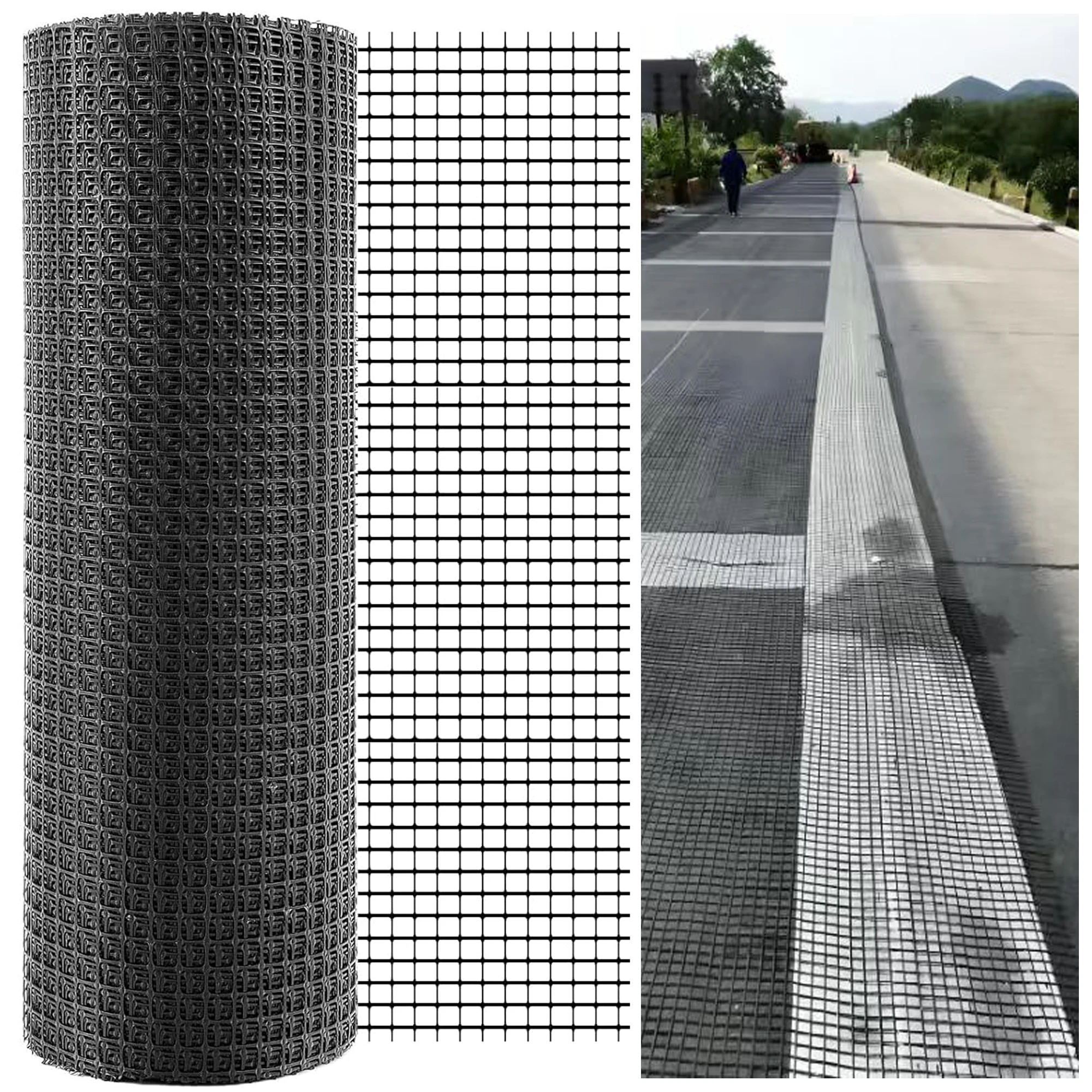 Geogrid for Retaining Wall, Bi-Directional Universal Stabilization Grid for Driveway & Plantation Fence, 3ft X 50ft
