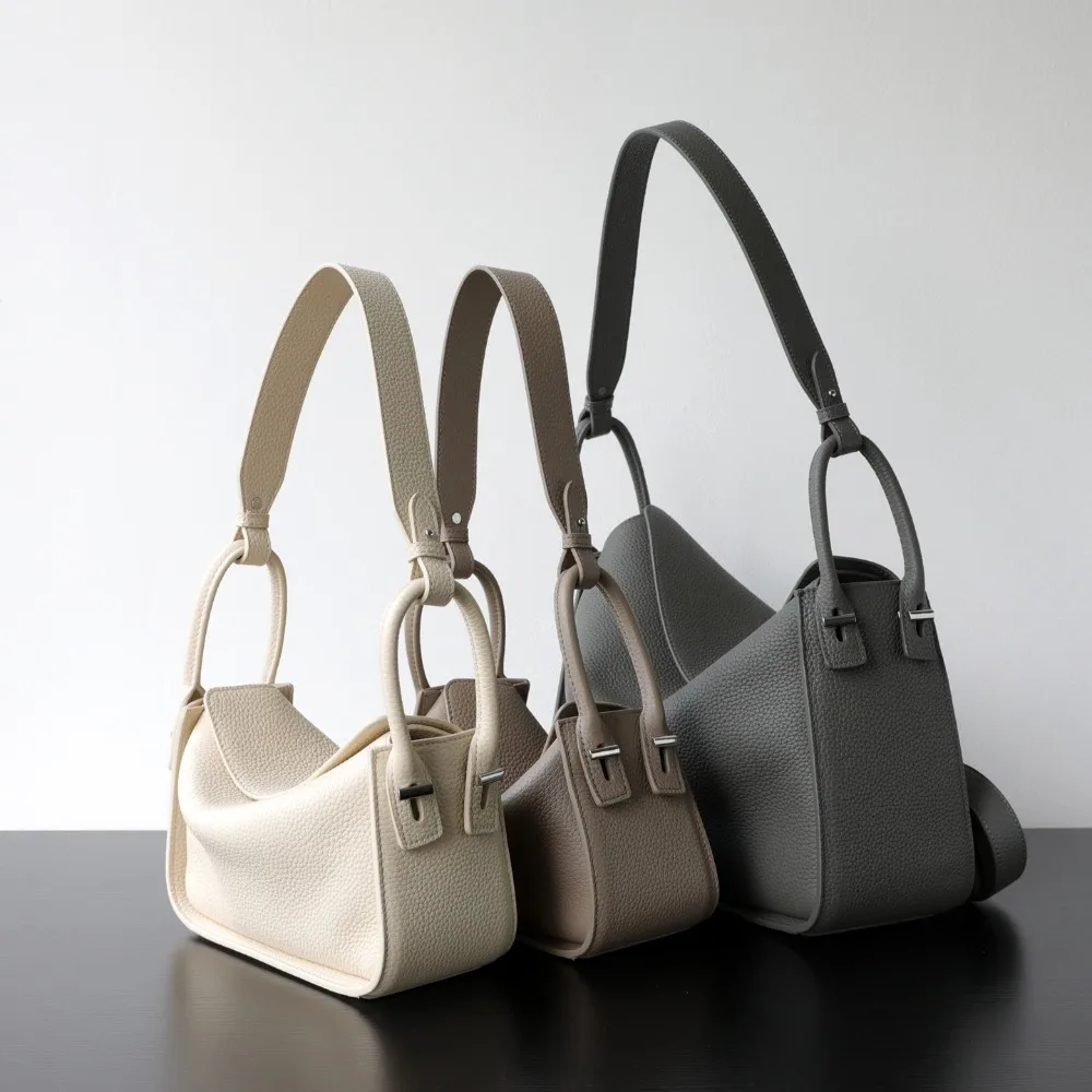 

Niche Design Light Luxury Swing Bag Large Capacity Commuter Shoulder Crossbody Leather Pillow Texture Unique Fashion Simple