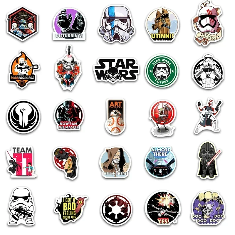 50PCS Disney Cool Star Wars Cartoon Sticker DIY Diary Laptop Luggage Skateboard Graffiti Decals Fun for Kid Toys