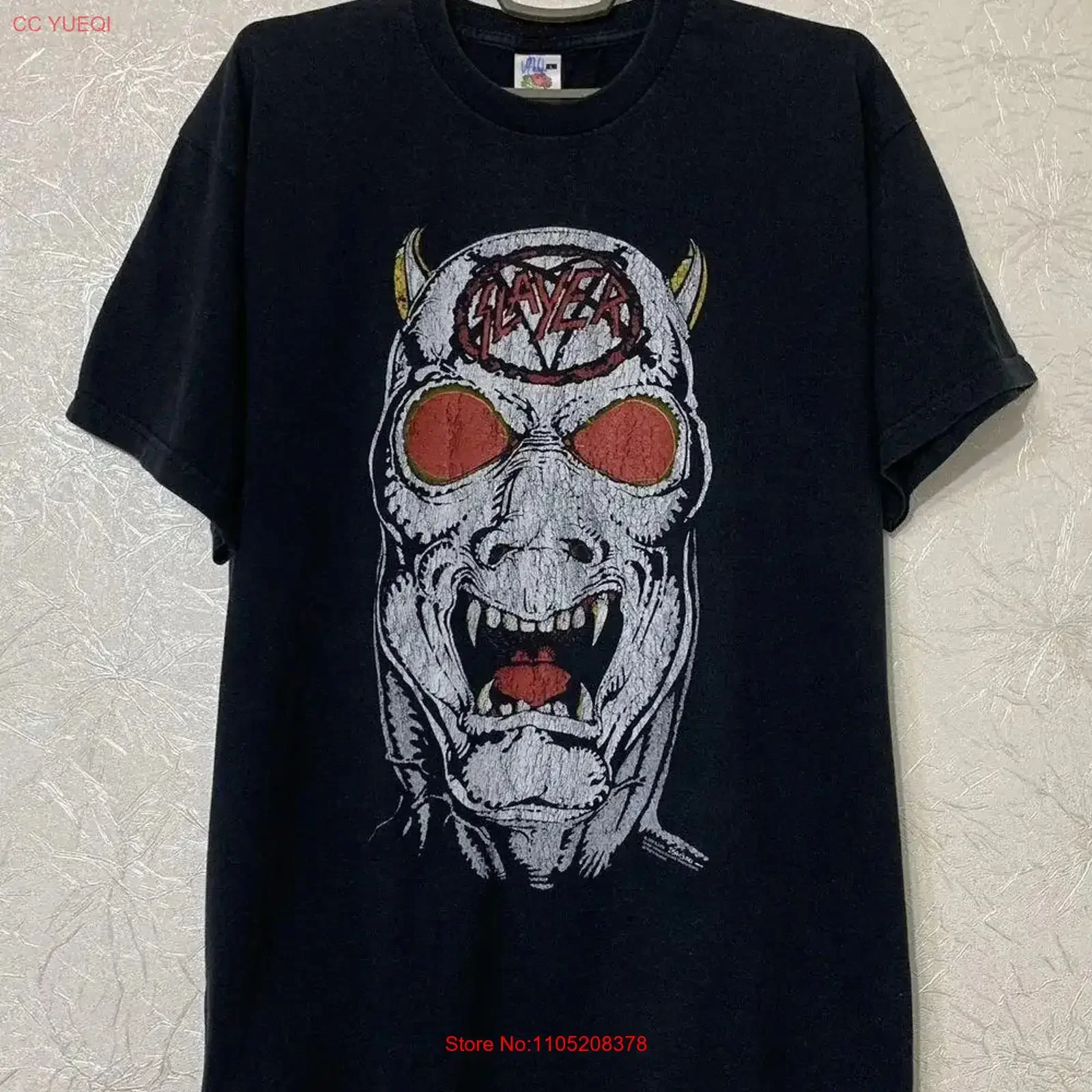 

Черная футболка Slayer Reign In Blood Tour 2005 Band для KH7421, винтажная стираная унисекс, модная мужская универсальная, удобная, повседневная