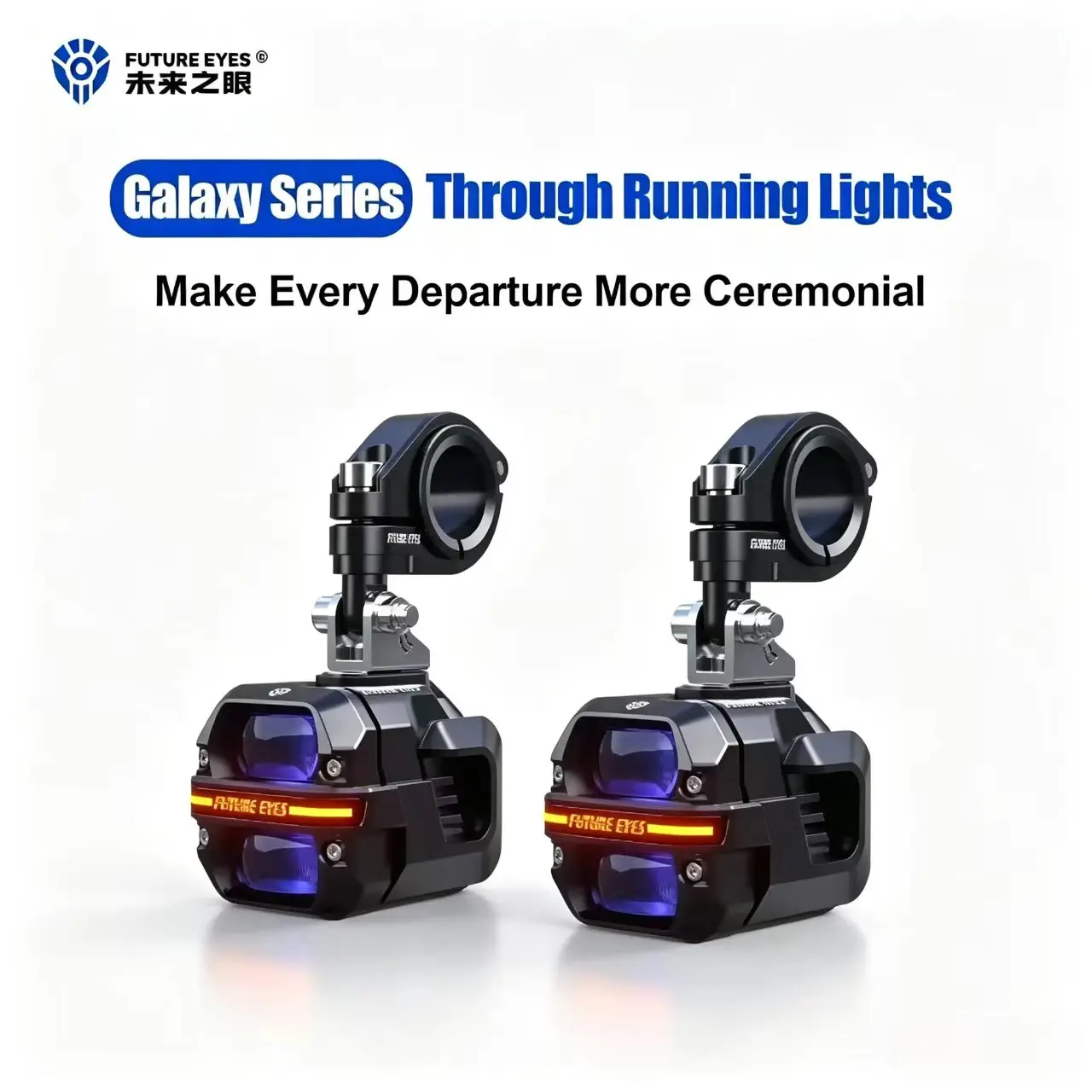 Future Eyes X60 Motorcycle Auxiliary Spotlight Fog Lights with Through Running Lights Wired Backlight Switch LED Lamp Spotlights