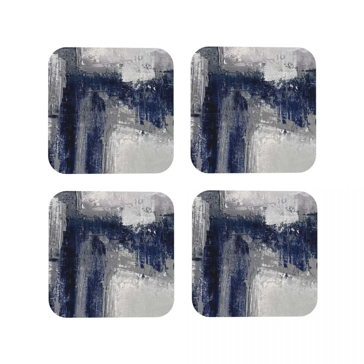 Blue Gray Abstract 1 Coasters Kitchen Placemats Non-slip Insulation Cup Coffee Mats For Decor Home Tableware Pads Set of 4