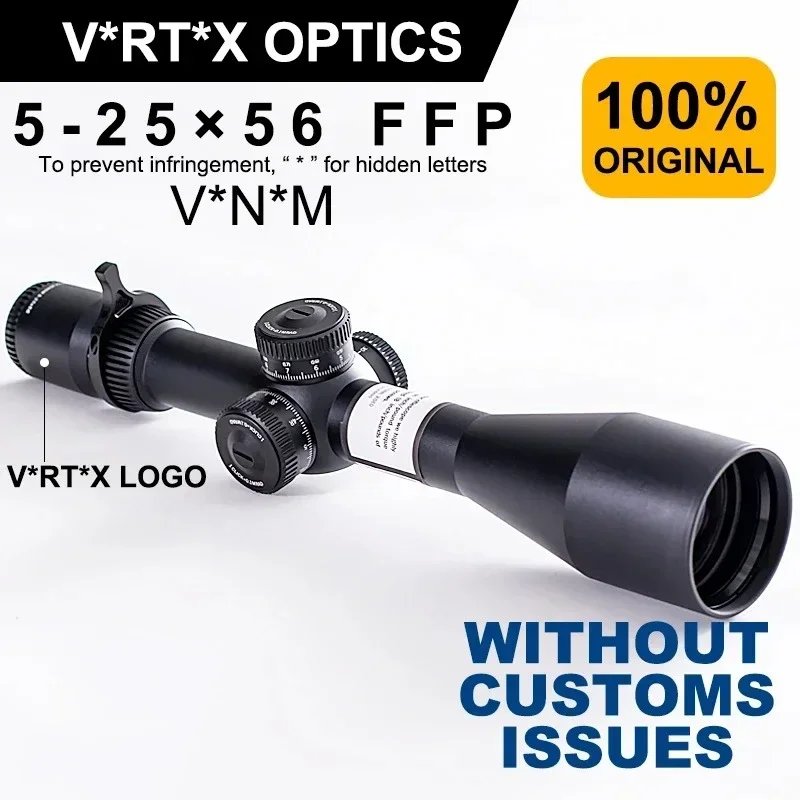 Original V*RT*X Optics V*N*M 5-25X56 First Focal Plane(FFP) Riflescopes EBR-7C (MRAD) Reticle 34mm Tube Nitrogen Gas Throw lever