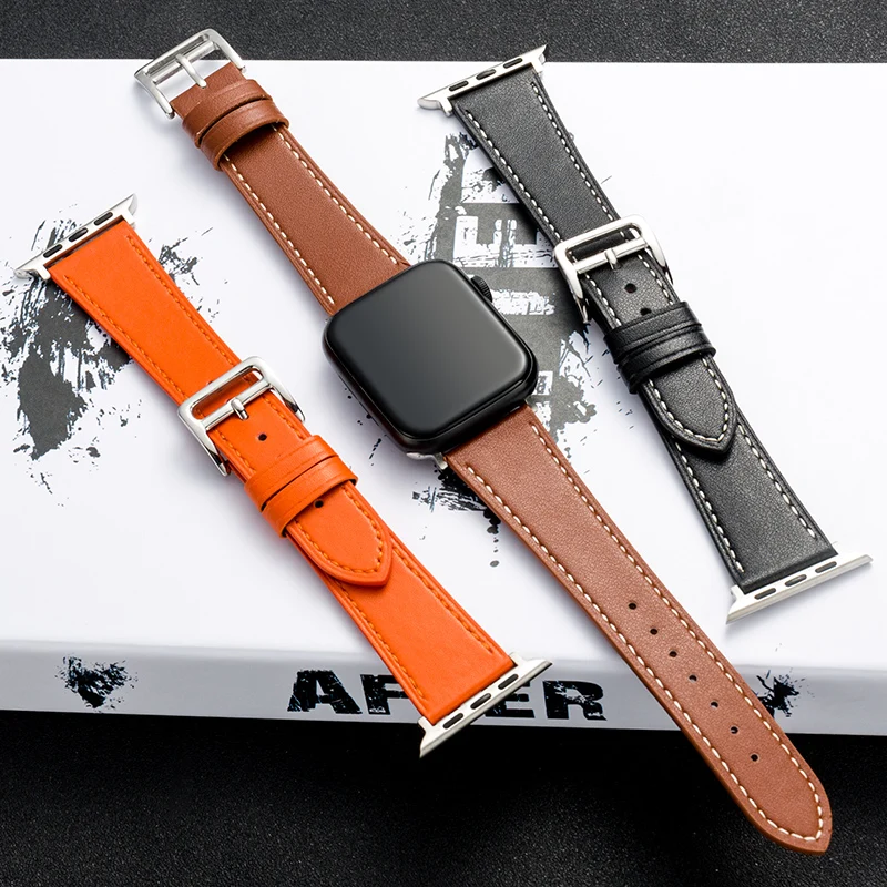 Leather strap for Apple watch band 44mm 40mm 45mm 41mm 38mm 42mm Single tour watchband bracelet iWatch series 8 Ultra se 7 5 3 6