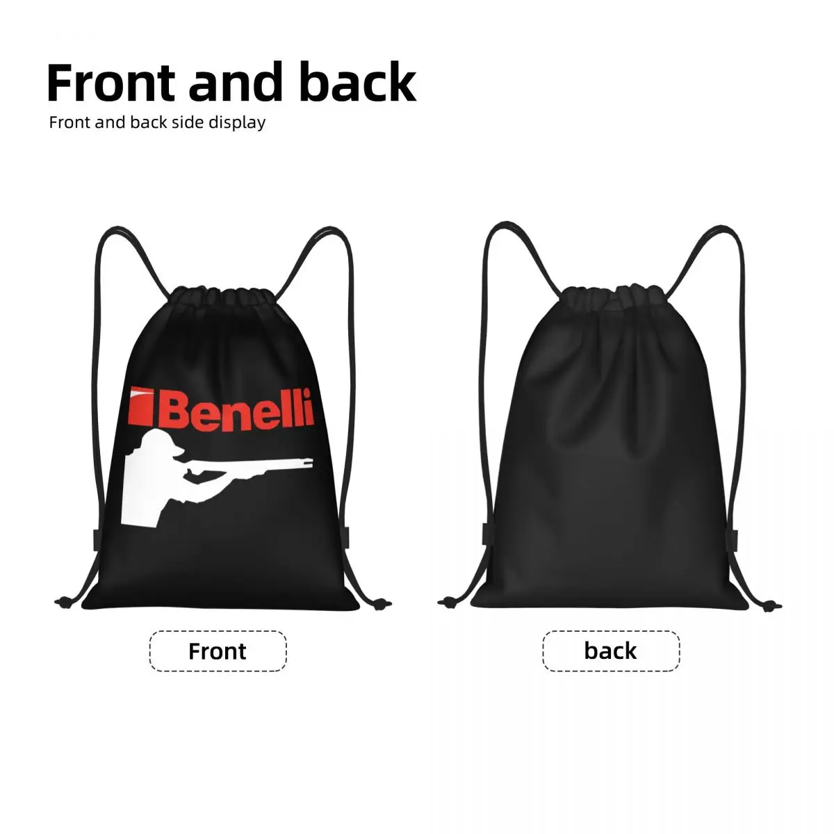 Custom Benelli Firearm Pistol Drawstring Backpack Bags Men Women Lightweight Gym Sports Sackpack Sacks for Yoga