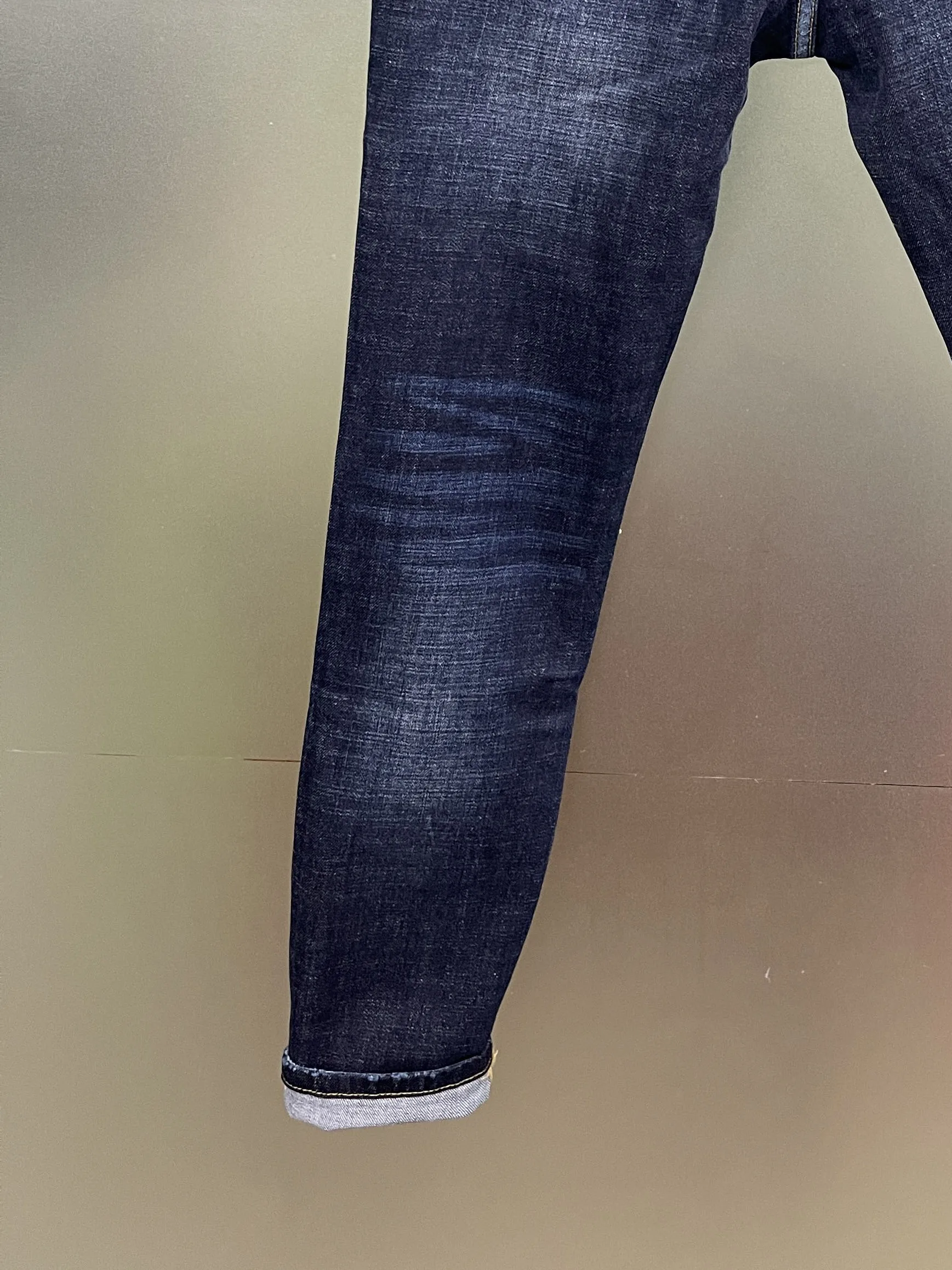 2024 Spring/Summer New D2 Jeans Men's Water Washed Printed Paint Splashing Fashionable Casual Small Straight Tube Blue