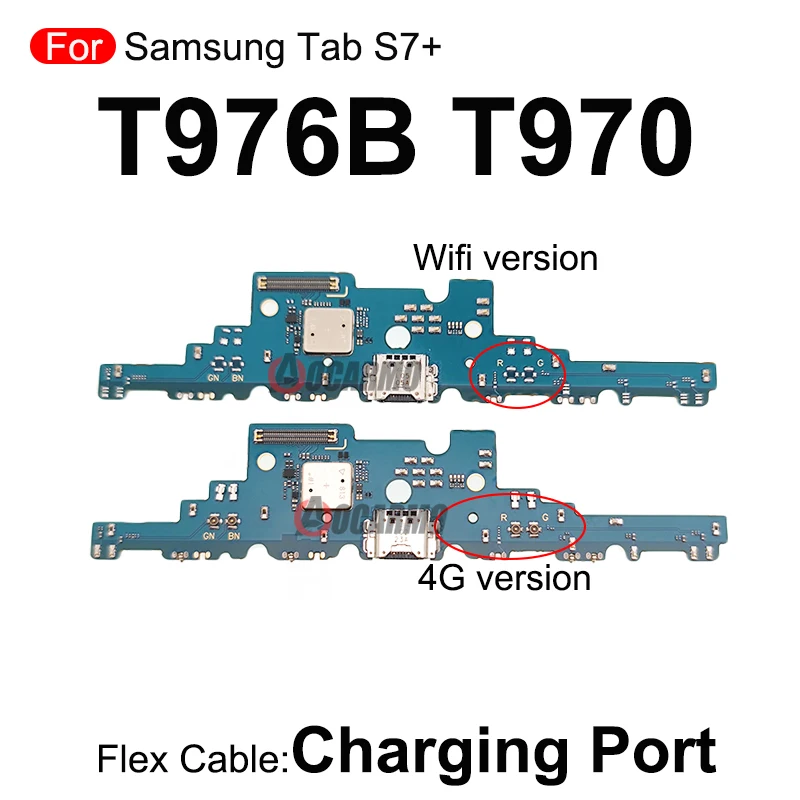 1Pcs For Samsung Galaxy Tab S7Plus S7+ T970 T976 SM-T976B USB Charging Port Charger Dock Flex Cable Repair Parts