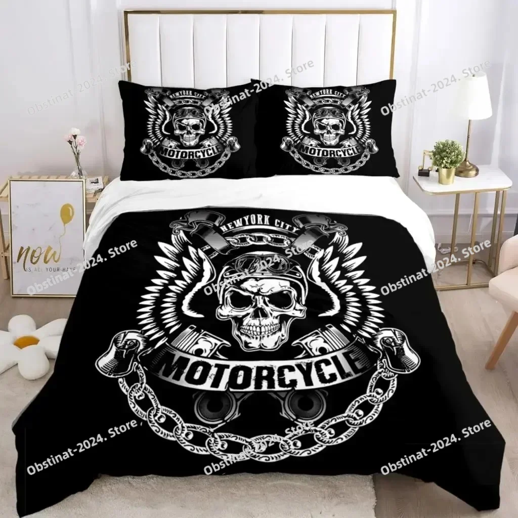 

Skull Art HD Print Three Piece Bed Set Fashion Bedding Article Children Or Adults For Beds Quilt Covers Pillowcases Pillow