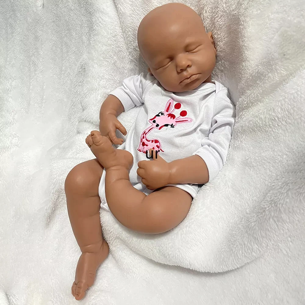 

18 Inch 100% Full Body Silicone Reborn Baby Doll Realistic Waterproof Small Girl Skin Lifelike Infant Diy Christmas Gift