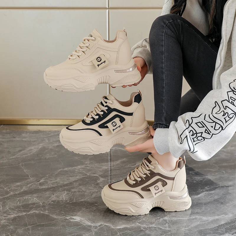 أحذية رياضية للأب مع نعل داخلي لزيادة الارتفاع، أحذية نسائية كاجوال متعددة الاستخدامات، أحذية كاجوال خارجية، HT888 #6