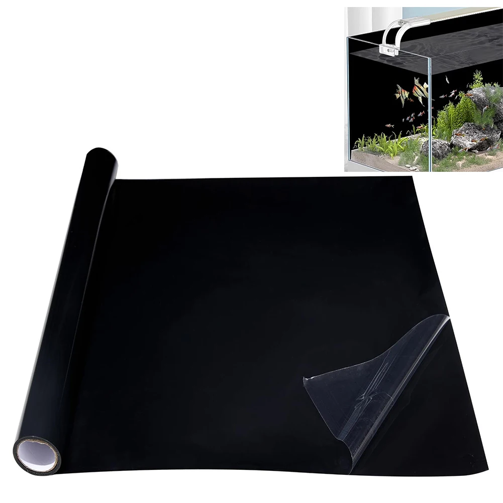 50x200 cm fond d'aquarium collant Aquarium fond Aquarium toile de fond papier peint verre Aquarium autocollant décoratif noir