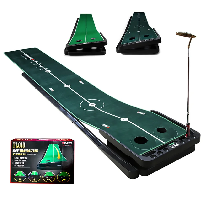 50x300 cm Indoor Golf Putting Mat 360° Adjustable Slope Golf Exerciser Lawn Velvet Mini Golf Practice Blanket Fairway Set