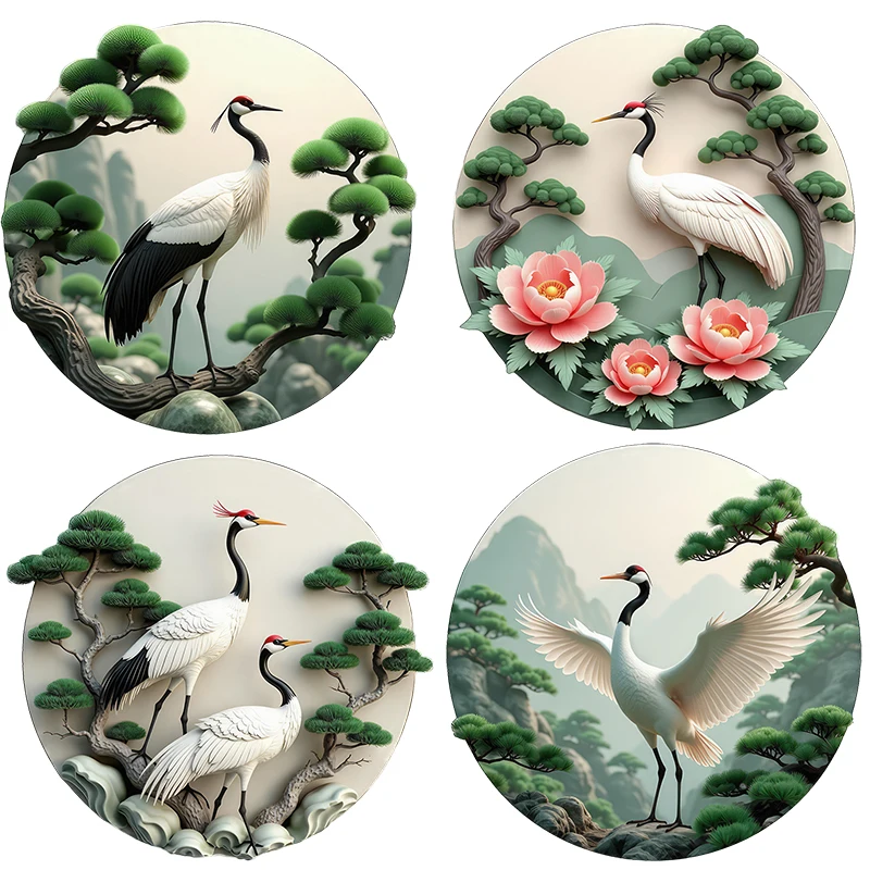 Three Ratels CG37 Classic  elegant crane art wall stickers for home decoration