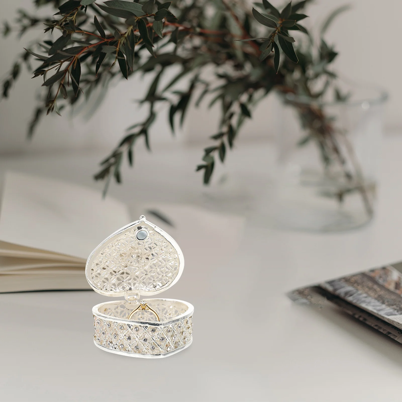 Creative Jewelry Box Heart-Shaped Earring Case Exquisite Necklace Organizer Tidy Storage Solution for Bedrooms Dressers Home