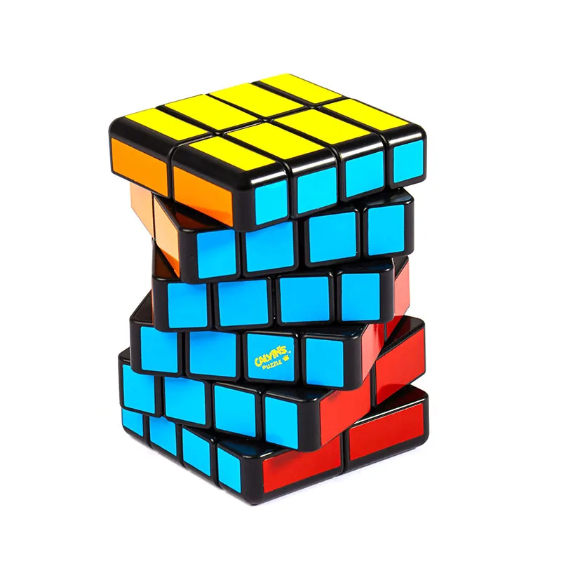 Calvin\'s Puzzle Cube Flat 246 Magic Cube 2x4x6 Unequal Order Cube Black Sticker Shaped Children\'s Puzzle Brain Burning Toy