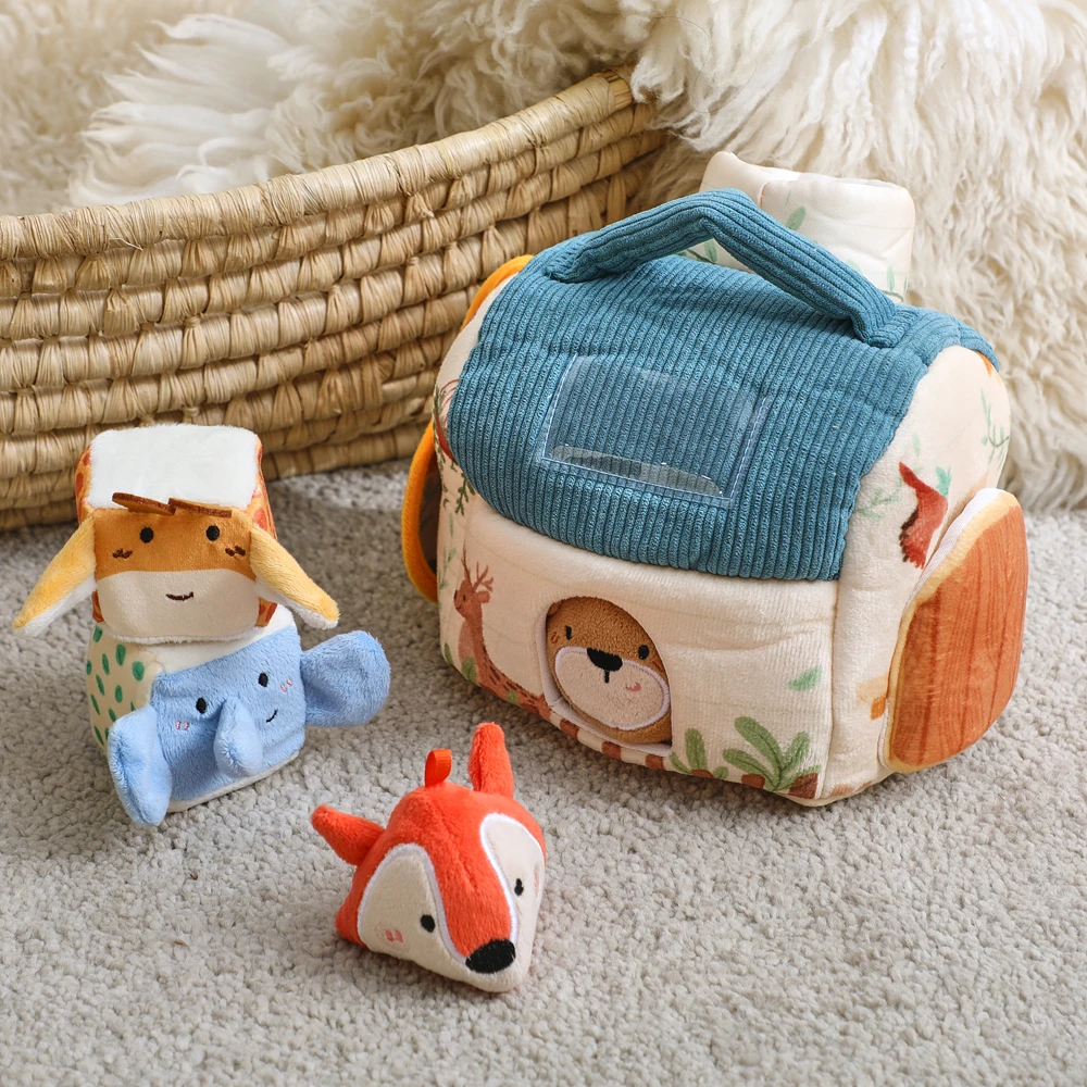 Frühjahrssaison Sonderangebot: Weiche Bauernhoftiere Musik-Touch-Sensorik-Spielzeugbox, Magisches Haus zur Entwicklung der Fingerpräzision bei Babys – Detail 5