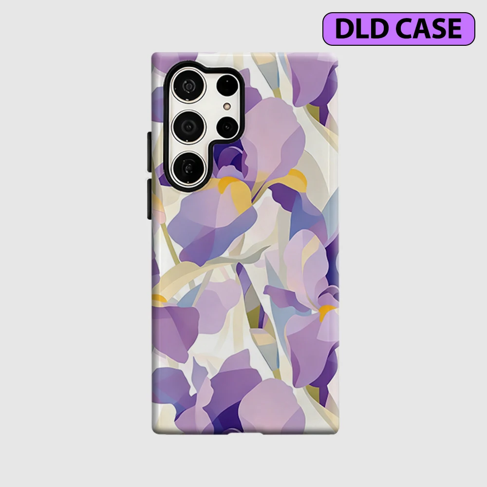 Geometric Iris Art Phone Case for Samsung Galaxy S26 S25 Ultra S24 S23 Ultra Plus Shockproof Double Layer Tough Back Cover