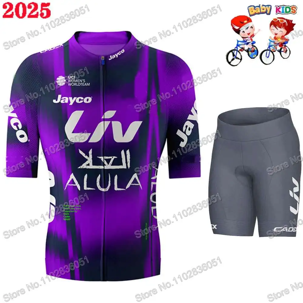 Kids Liv Jayco Alula Team 2025 Cycling Jersey Set Summer Girls Clothing Children  Road Bike Shirt Suit Bicycle Pant MTB Uniform