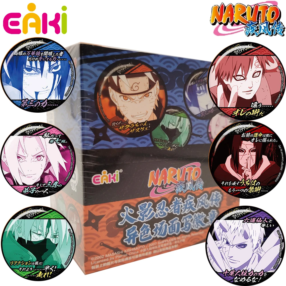 

Official Eaki Popular Classic Anime Naruto Heterochromatic Scene Collection Badge High-definition Characters Brooches Kids Gifts