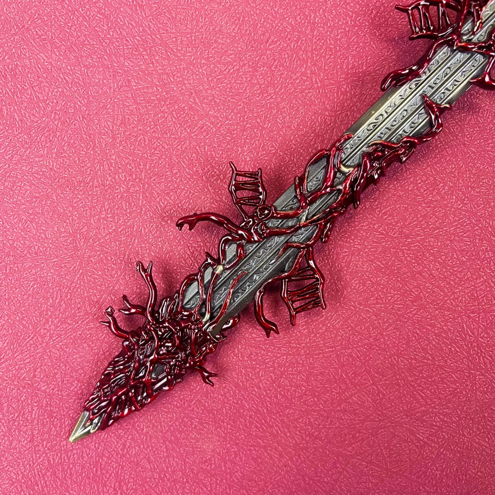 11.8inch Elden Blasphemous Katana Steel Sword Anime Blade‌ Metal Elden Ninja Knife Real Size Japanese Katana Samurai Sabre Toy