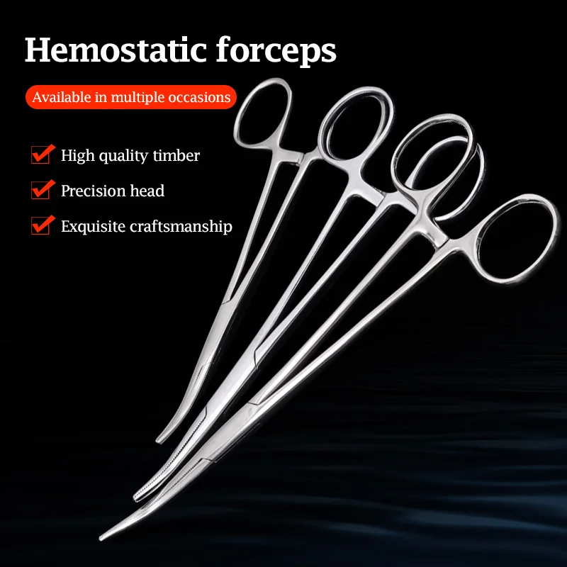 14/16/18Cm Stainless Steel Hemostatic Clamp Forceps Surgical Forceps Surgical Tool, Cattle Pig Pet Sheep Veterinary Instrument