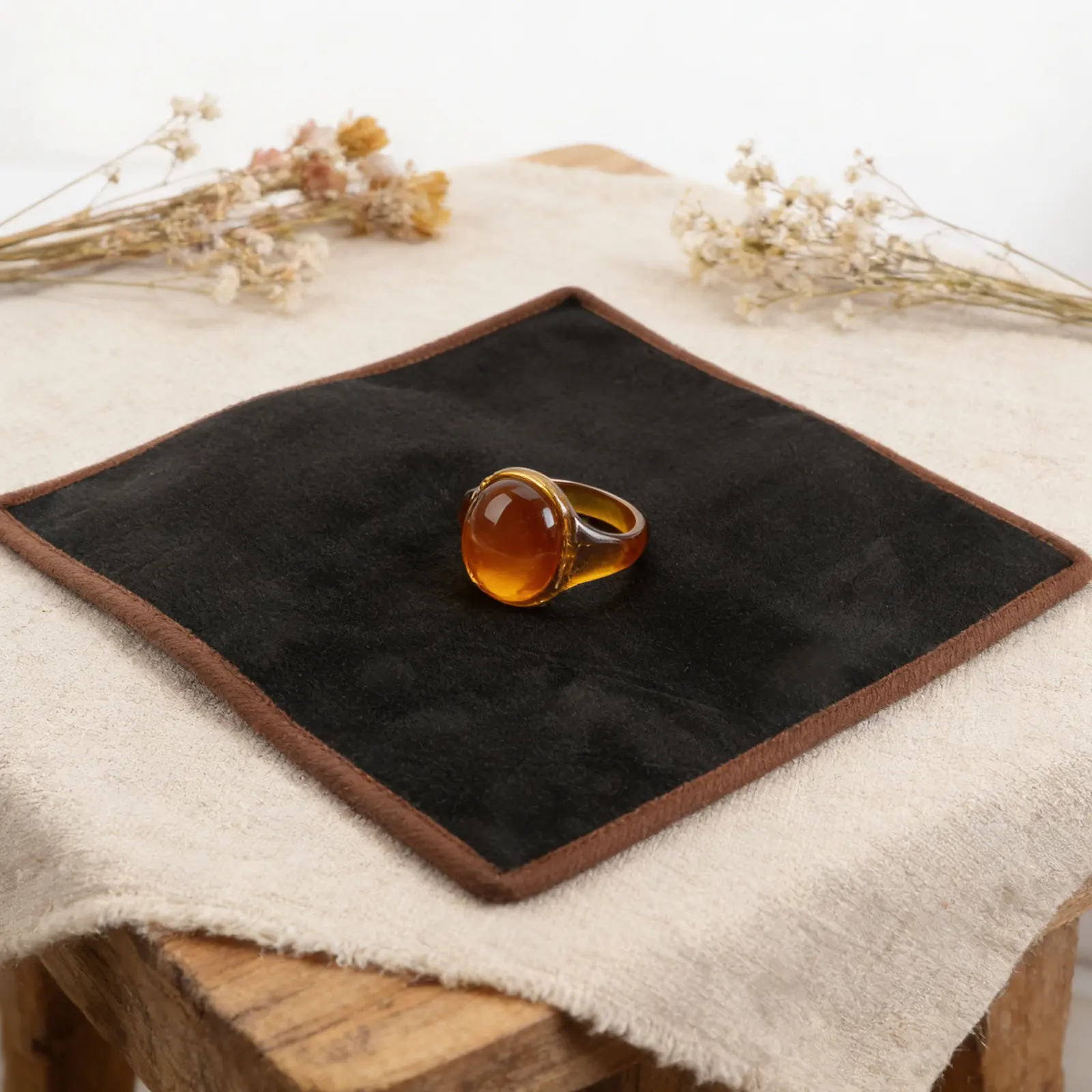 

3Pcs Jewelry Display Mat Double-Sided Black Long Pile Fabric Display Cloth for Rings Earrings Bracelet Watch Photography Table