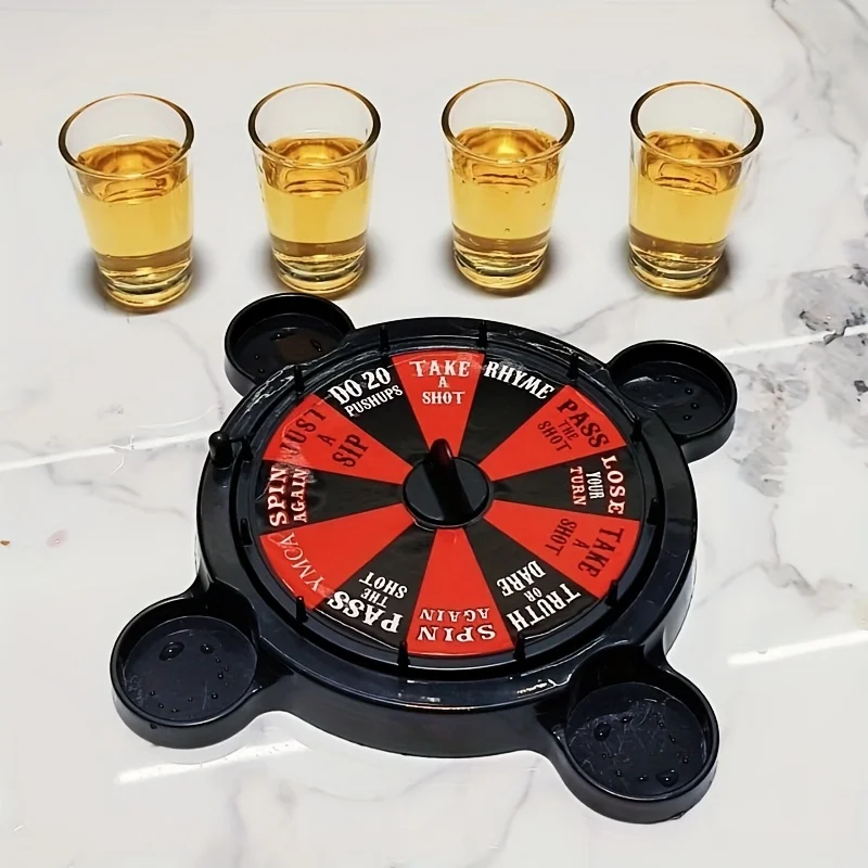 Roulette Shots Drinking Games Set For Adults Party With Glass,TabletopToy Set or Ktv, Bar, Nightclub, Halloween Party Supplies