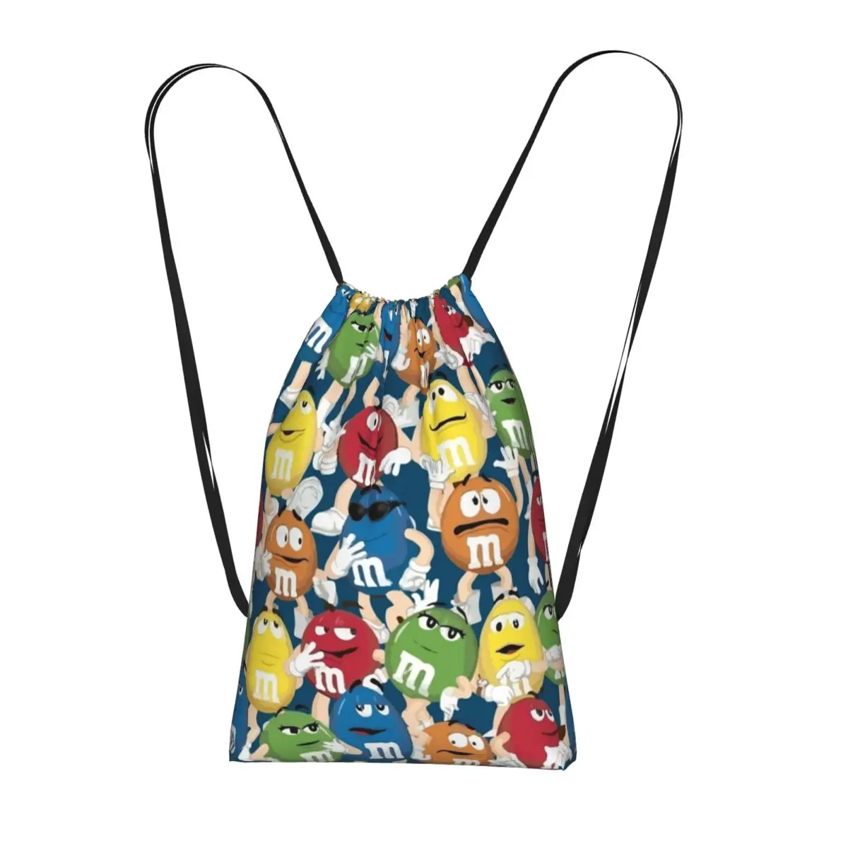 

New M And M Characters Backpacks Fashion Drawstring Bags Sports Bag Book Bags for Man Woman School